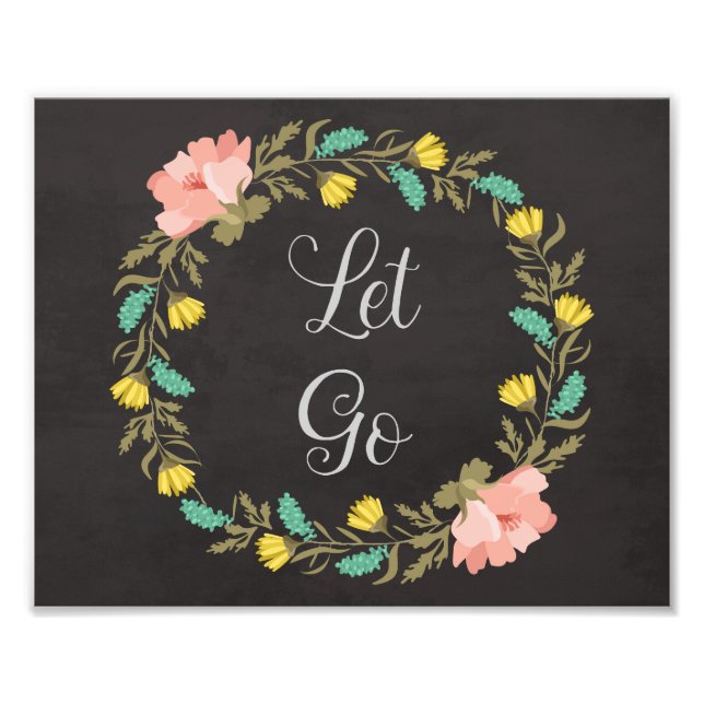 Floral Quote Print, Inspirational Quote Photo Print (Front)