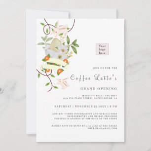 Floral Rabbit and Eggs EasterVibe Business Opening Invitation