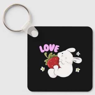 Floral Rabbit Charm Keychain