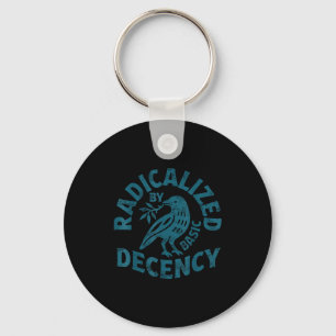 Floral Radicalized By Basic Decency Feminist Activ Keychain