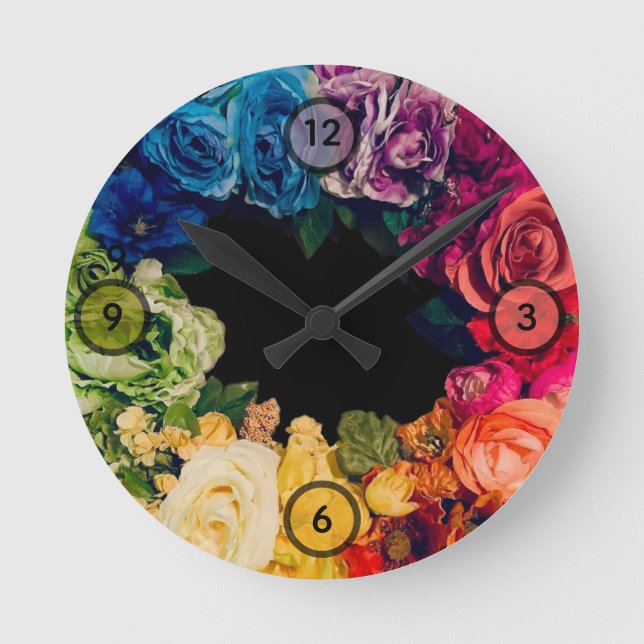Floral Rainbow Clock (Front)