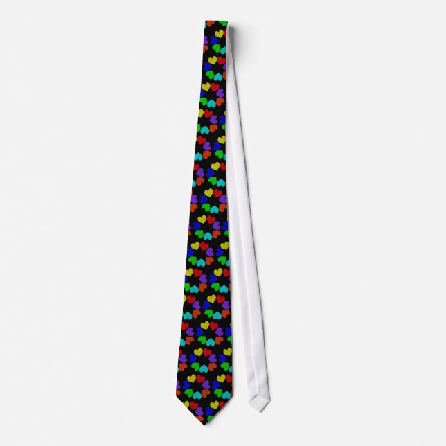 Floral Rainbow Love Hearts Tie (Front)