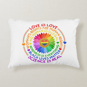 Floral Rainbow Political and Social Stand Accent Pillow