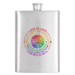 Floral Rainbow Political and Social Stand Flask