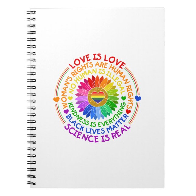 Floral Rainbow Political and Social Stand Notebook (Front)