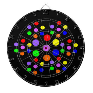 Floral Rainbow Spots Dart Board