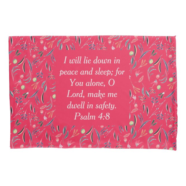 FLORAL Raspberry | Peace Sleep Safety | Christian Pillowcase (Front)