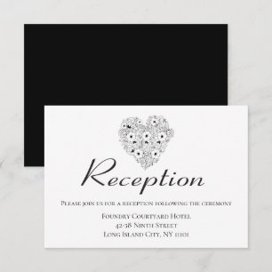 Floral Reception Anemone Black Wedding Flowers Invitation