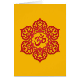 Floral Red and Yellow Aum Design