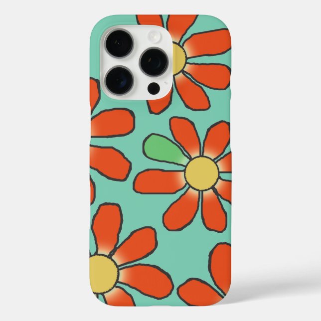 Floral Red Graphical on any Colour Case-Mate iPhone Case (Back)