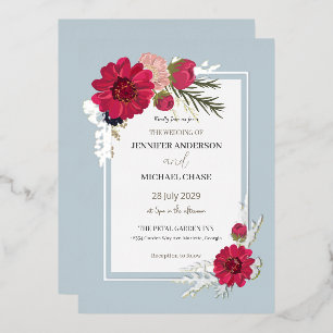 Floral Red Green Bridal Wedding 