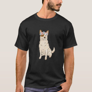 Floral Red Heeler Lovers Australian Cattle Dog Mom T-Shirt