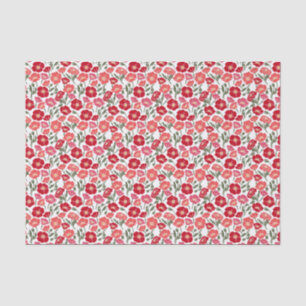 Floral Red Poppies Tissue Paper