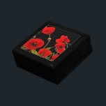 Floral Red Poppy Flowers Black Background Colorful Gift Box<br><div class="desc">Pretty,  beautiful,  colorful eye catching coasters with unique floral design in red poppy flowers,  this is perfect for gift giving!</div>