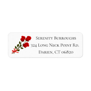 Floral Red Rose Flower Love Wedding Bridal Shower