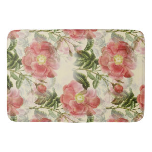 Floral Red Roses Bath Mat