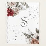 Floral Red Roses Monogram Modern Planner<br><div class="desc">Pretty red floral watercolor planner with custom monogram. So pretty to make all your wedding plans.</div>