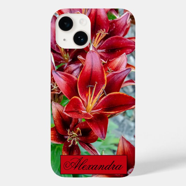 Floral Red Stargazer Lily Photography Case-Mate iPhone Case (Back)