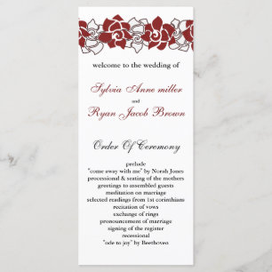 floral red Wedding program
