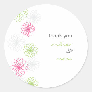 Floral Reflections Round Thank You Sticker