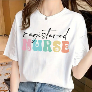 Floral Registered Nurse Shirt, RN Graduation Gift  T-Shirt