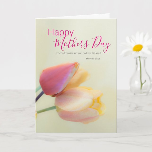 Floral Religious Mothers Bible Verses  Card (Small Plant)