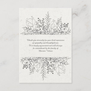 Floral Remembrance Bereavement Thank You Cards