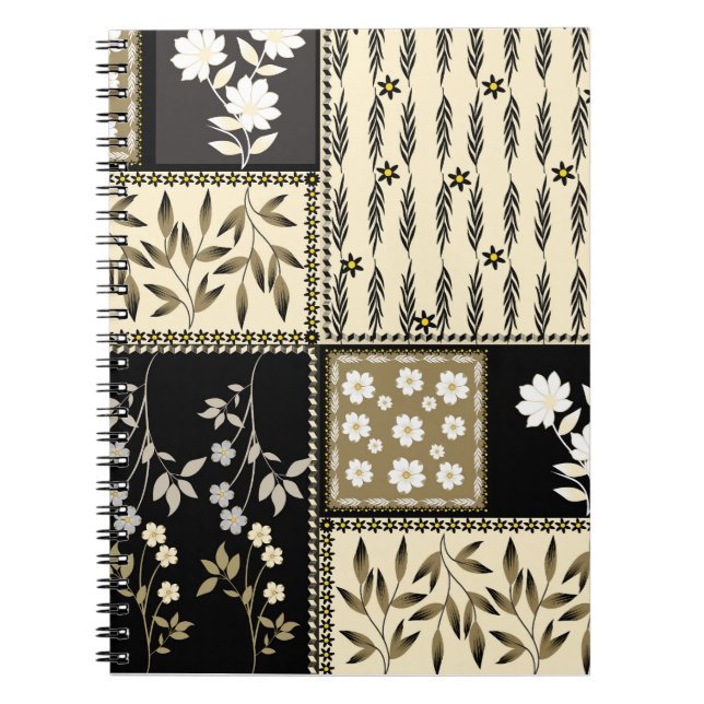 Floral  repeating seamless  pattern textured  notebook (Front)