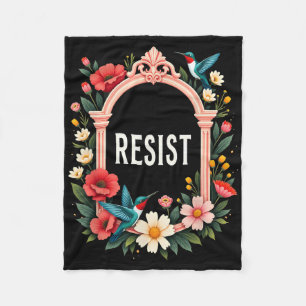 Floral Resist Trump _1 Fleece Blanket