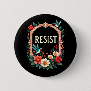Floral Resist Trump Funny Anti-trump 2025 2 Inch Round Button