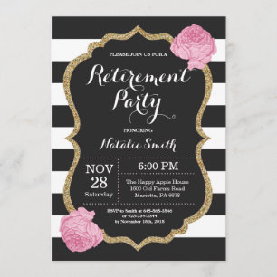 Floral Retirement Party Invitation Card