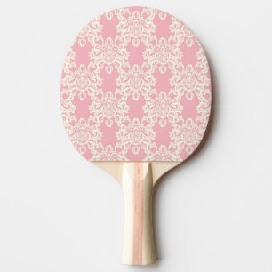 Floral retro damask ping pong paddle