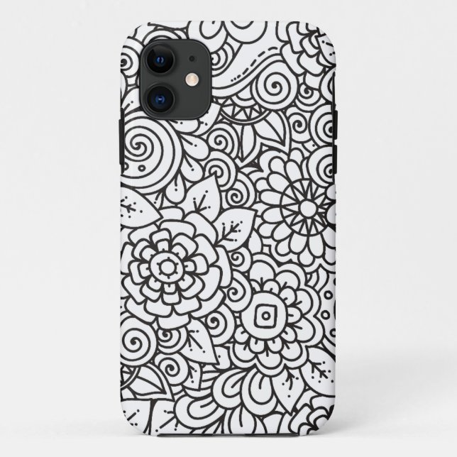 Floral Retro Doodle Case-Mate iPhone Case (Back)