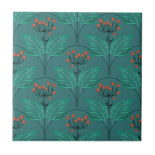 Floral retro pattern in art deco style. tile