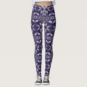 Floral retro pattern leggings