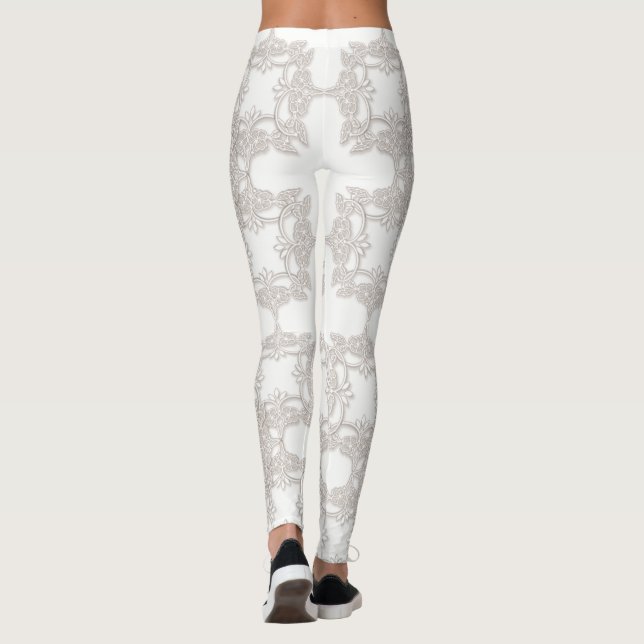 floral retro pattern leggings (Back)