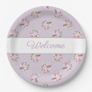 Floral Retro Pattern Paper Plate