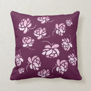 floral retro pattern throw pillow