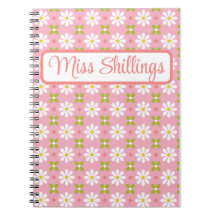 Floral Retro Pink and Green Personalized 