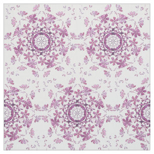 floral retro purple element fabric