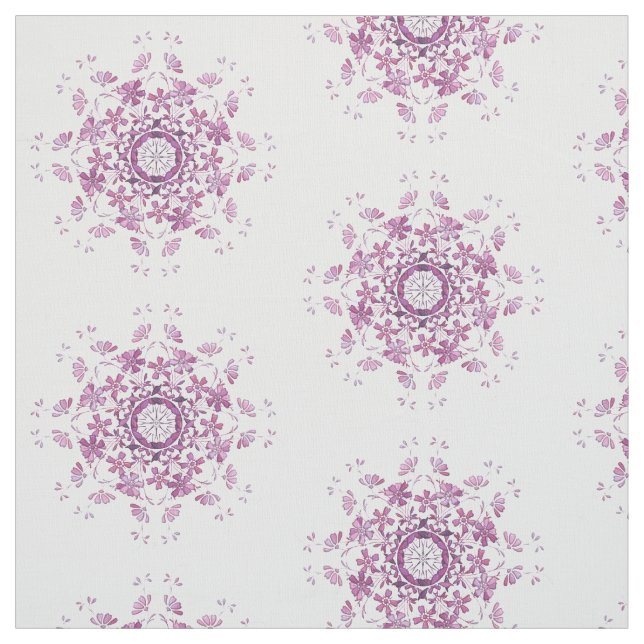 floral retro  purple  element fabric (Swatch)