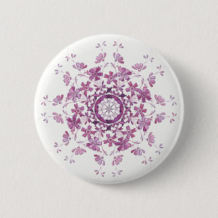 floral retro purple elment 2 inch round button