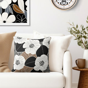 Floral Retro Throw Pillow