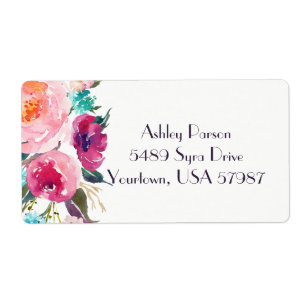 Floral return address label