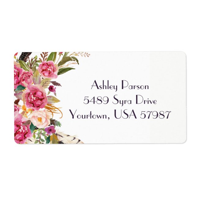 Floral return address label (Front)
