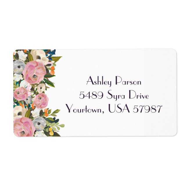 Floral return address label (Front)