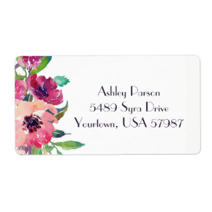 Floral return address label