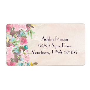 Floral return address label