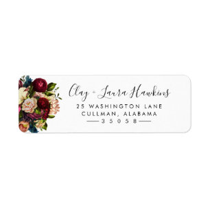 Floral   Return Address Label