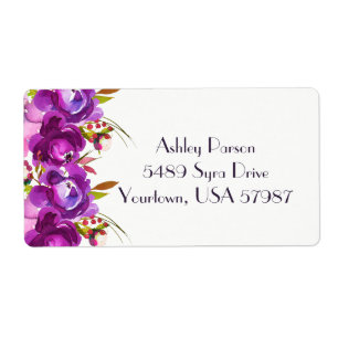 Floral return address label